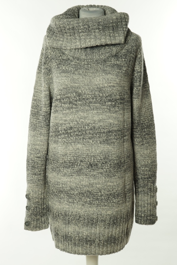 Sukienka sweterkowa szaro-biała - COLOURS zdjęcie 1