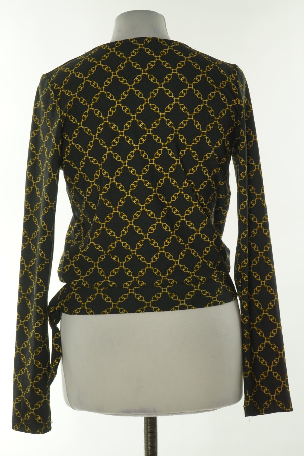 Bluzka czarna w żółte łańcuchy - AMISU zdjęcie 2