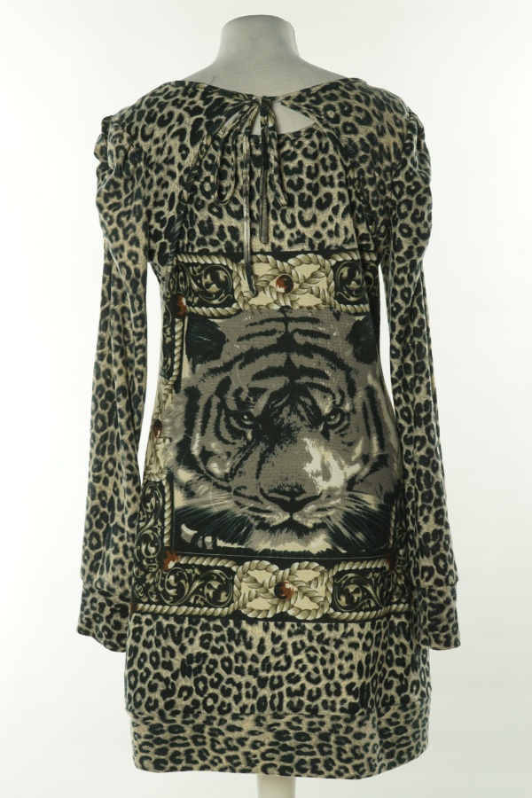 Sukienka beżowo-brązowa tygrys - TSEGA zdjęcie 2