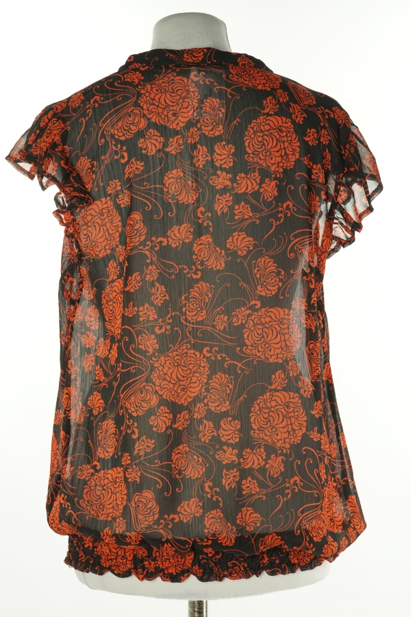 Bluzka czarna w czerwone kwiaty - ATMOSPHERE zdjęcie 2