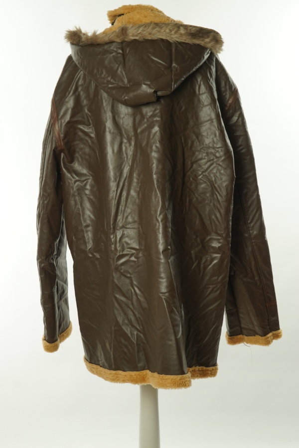 Płaszcz cienki brązowy ekoskóra zdjęcie 2