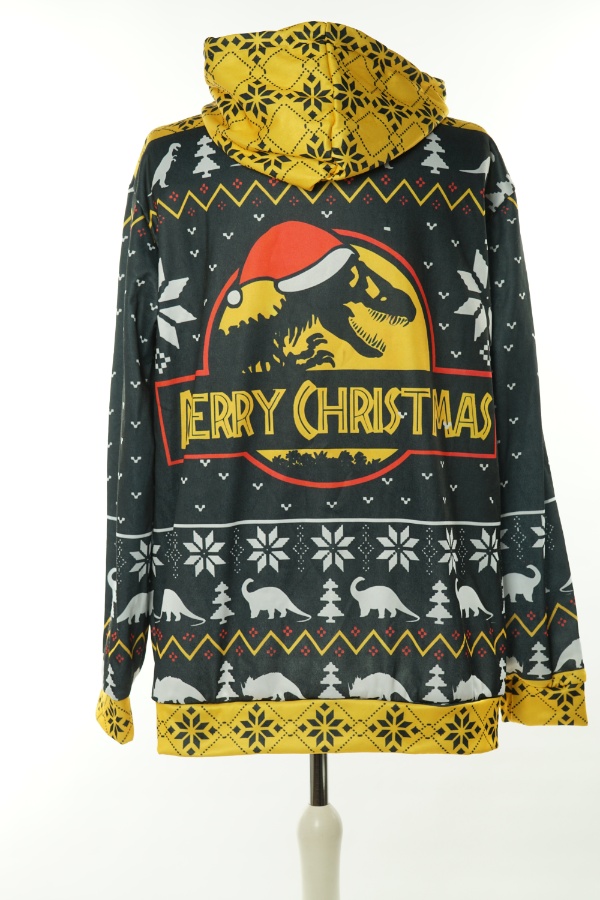 Bluza czarna świąteczna z kapturem - BRAK METKI Z NAZWĄ PRODUCENTA zdjęcie 2