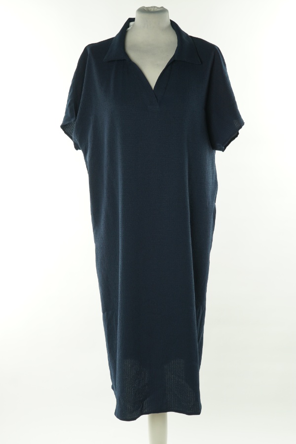 Sukienka granatowa z kołnierzykiem - BRAK METKI Z NAZWĄ PRODUCENTA zdjęcie 1