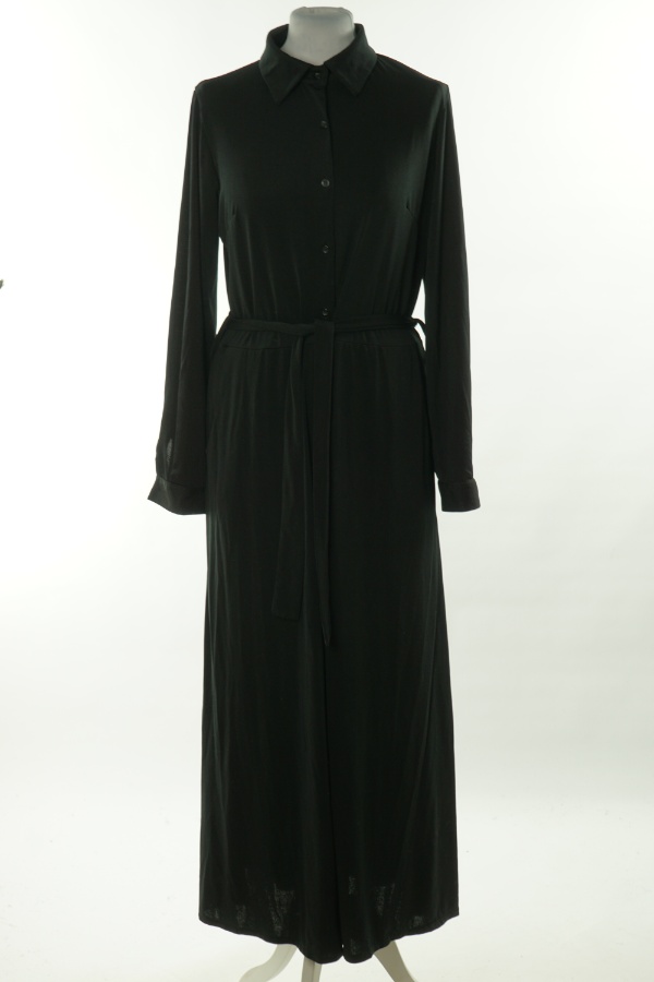 Sukienka czarna koszulowa z paskiem - KATE & PIPPA zdjęcie 1