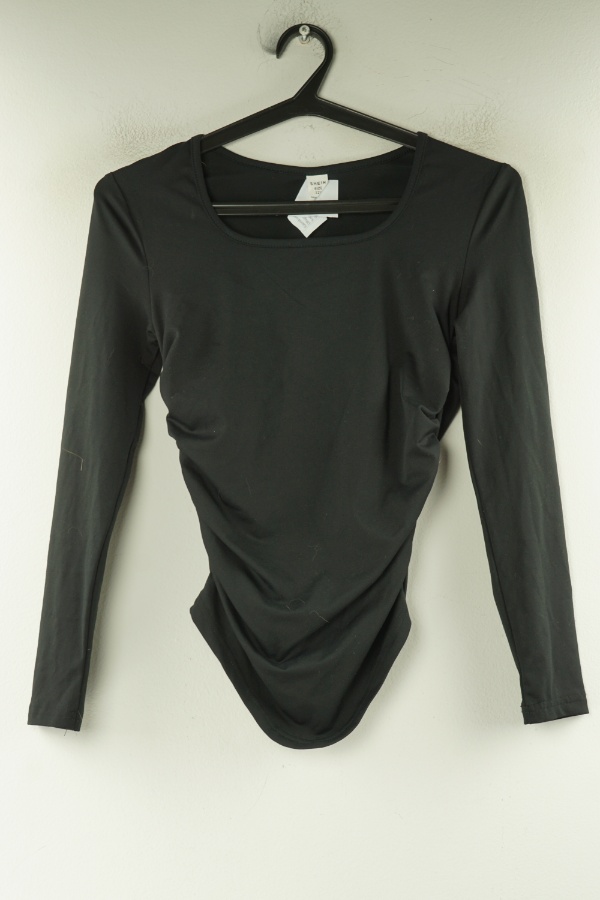 Bluzka czarna drapowana - SHEIN zdjęcie 1