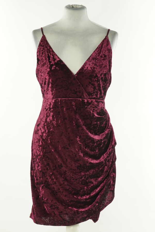 Sukienka wiśniowa welurowa - FOREVER 21 zdjęcie 1