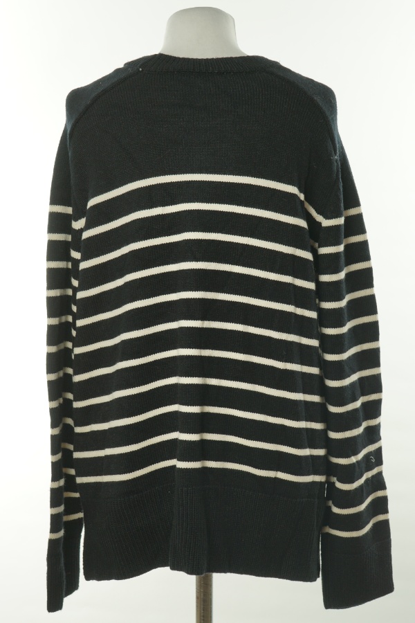 Sweter czarny w białe paski Zara - ZARA zdjęcie 2