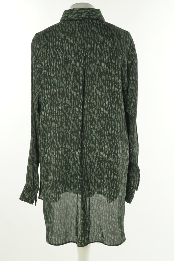 Koszula zielona w czarne ciapki - BRAK METKI Z NAZWĄ PRODUCENTA zdjęcie 2