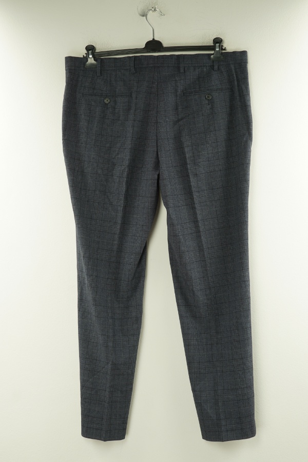 Spodnie materiałowe eleganckie granatowe w kratkę - M&S zdjęcie 2