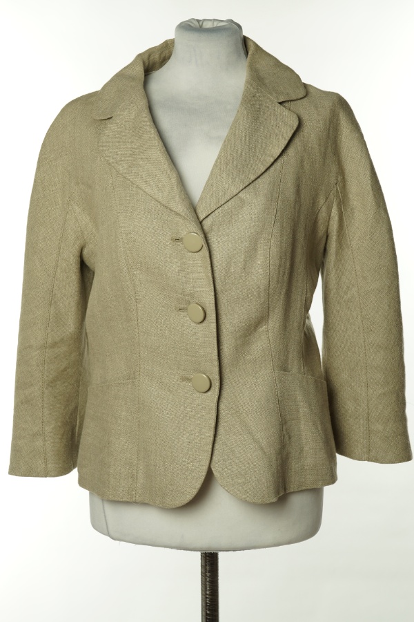 Marynarka beżowa lniana - BRAK METKI Z NAZWĄ PRODUCENTA zdjęcie 1