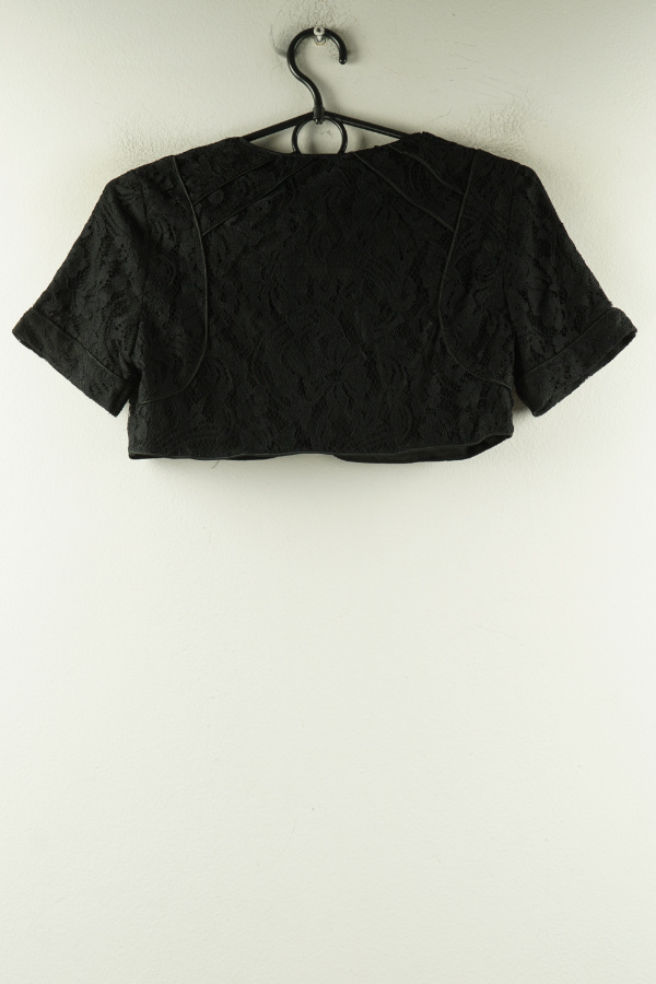 Bolerko czarne z koronkowym wierzchem - H&M zdjęcie 2