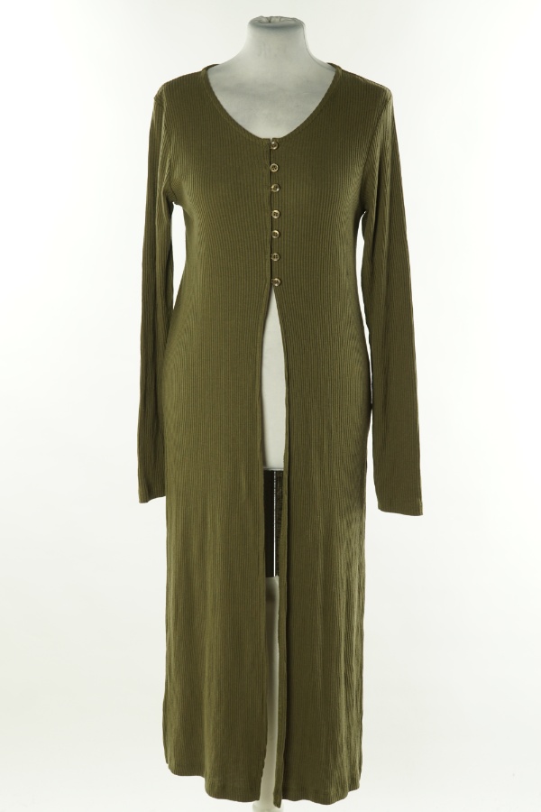 Kardigan oliwkowy prążkowany długi - RUT&CIRCLE zdjęcie 1