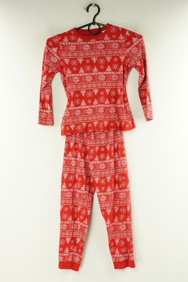 Piżama czerwona z motywem świątecznym - LUPILU zdjęcie 1