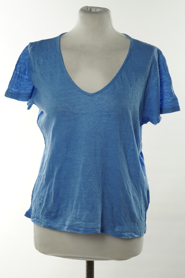 Koszulka niebieska lniana, H&M - H&M zdjęcie 1