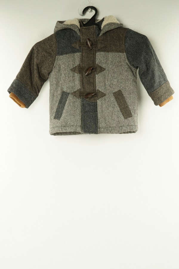 Kurtka szara melanż, w składzie wełna (48%) - NEXT zdjęcie 1