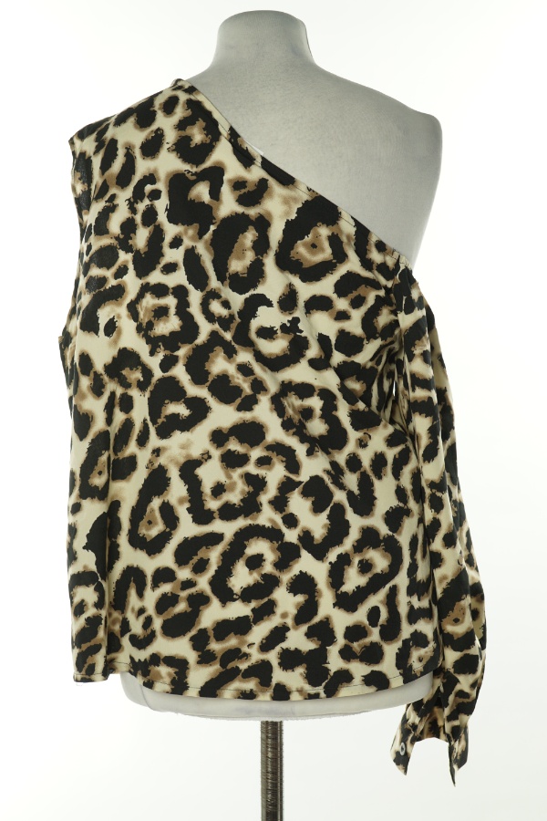 Bluzka beżowa w cęrki - SHEIN zdjęcie 2