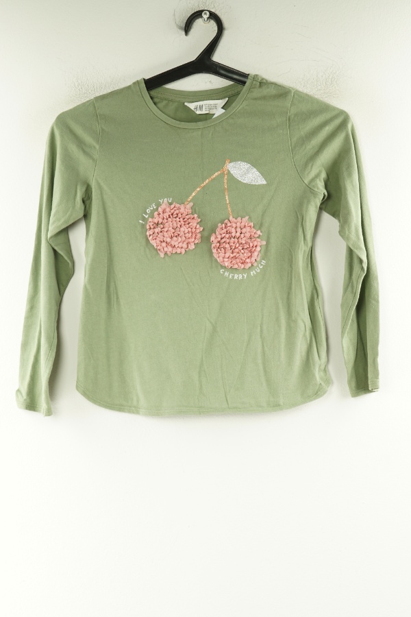 Bluzka zielona w wiśnie, H&M - H&M zdjęcie 1