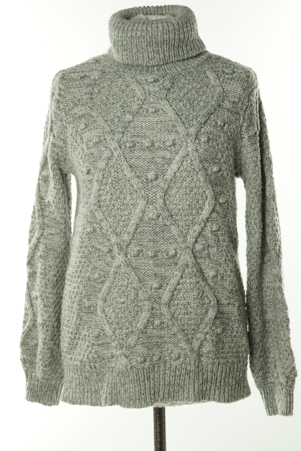 Sweter szary golf - PAPAYA zdjęcie 1