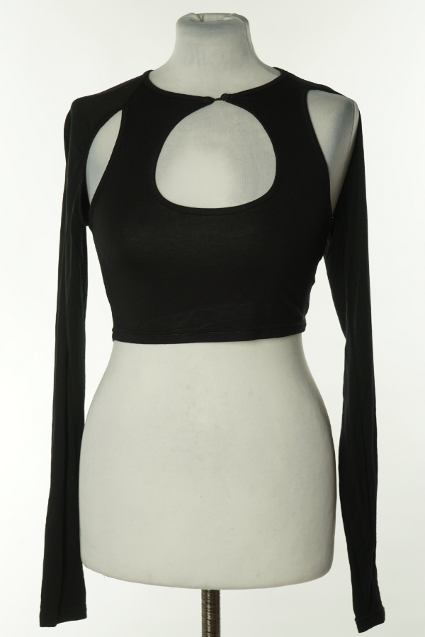 Top czarny z wycięciami - SHEIN zdjęcie 1