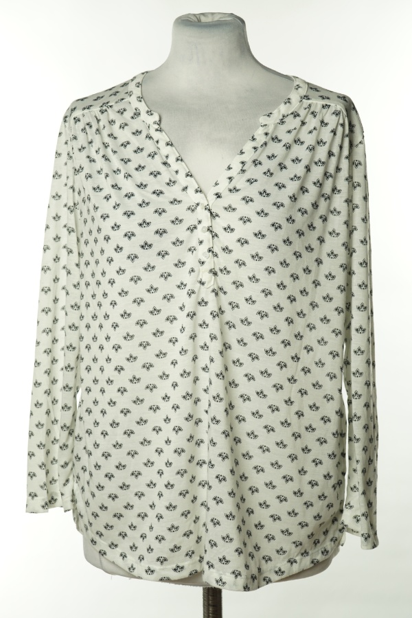 Bluzka biała w czarne wzorki - H&amp;M zdjęcie 1