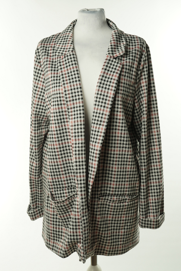 Narzutka kraciasta biało - czarna - H&M zdjęcie 1