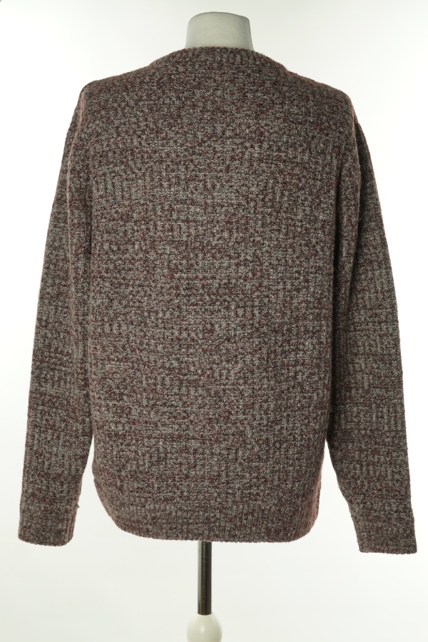 Sweter szaro-bordowy - TU zdjęcie 2