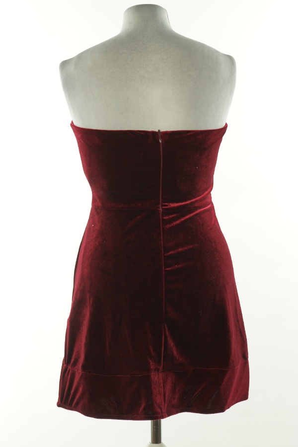 Sukienka czerwona welurowa - SHEIN zdjęcie 2