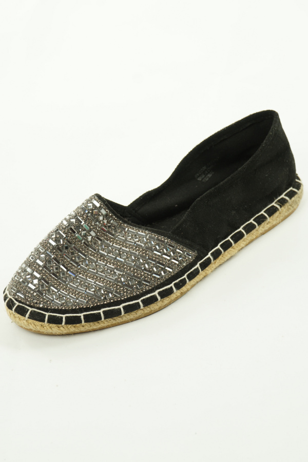 Espadryle czarne ze srebrnymi dżetami - PRIMARK zdjęcie 1