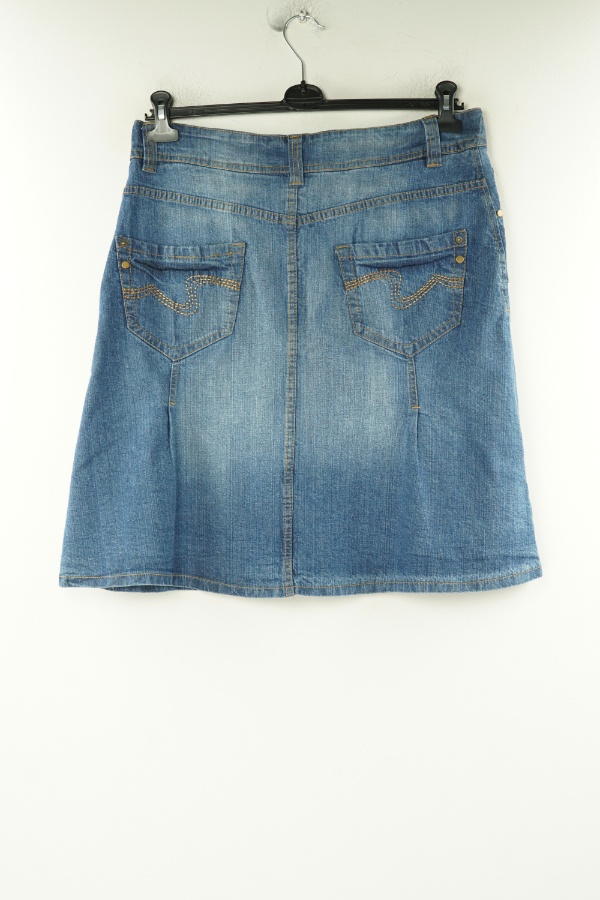 Spódnica niebieska rozkloszowana jeansowa - BRAK METKI Z NAZWĄ PRODUCENTA zdjęcie 2