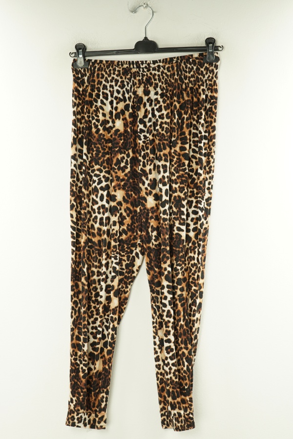 Spodnie beżowo-brązowe w cętki - H&M zdjęcie 1