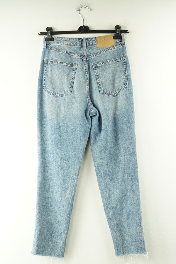 Spodnie niebieskie jeansowe z wysokim stanem - H&M zdjęcie 2