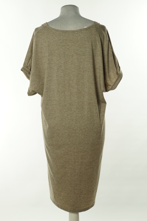 Sukienka beżowa z guzikami - BRAK METKI Z NAZWĄ PRODUCENTA zdjęcie 2