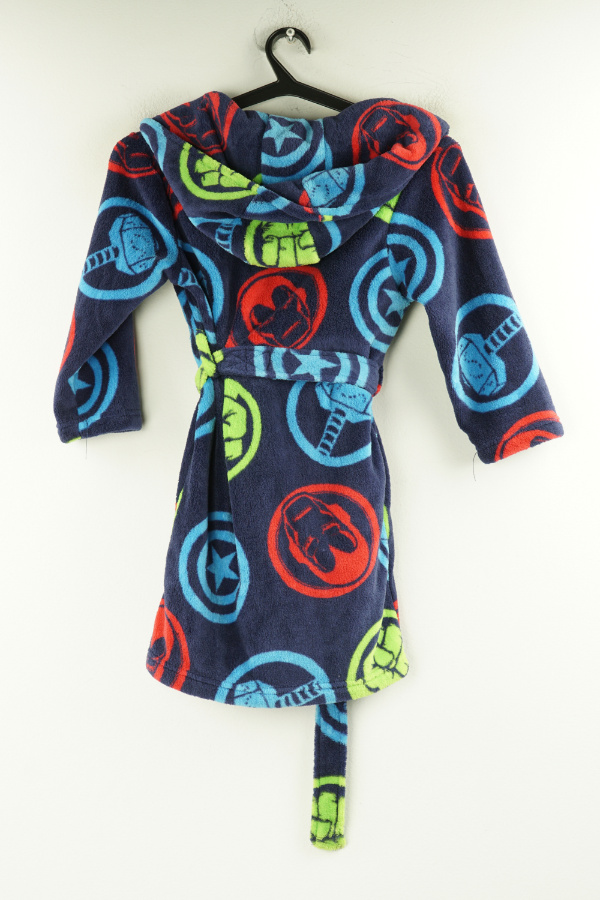 Szlafrok granatowy w kolorowe wzory - GEORGE zdjęcie 2