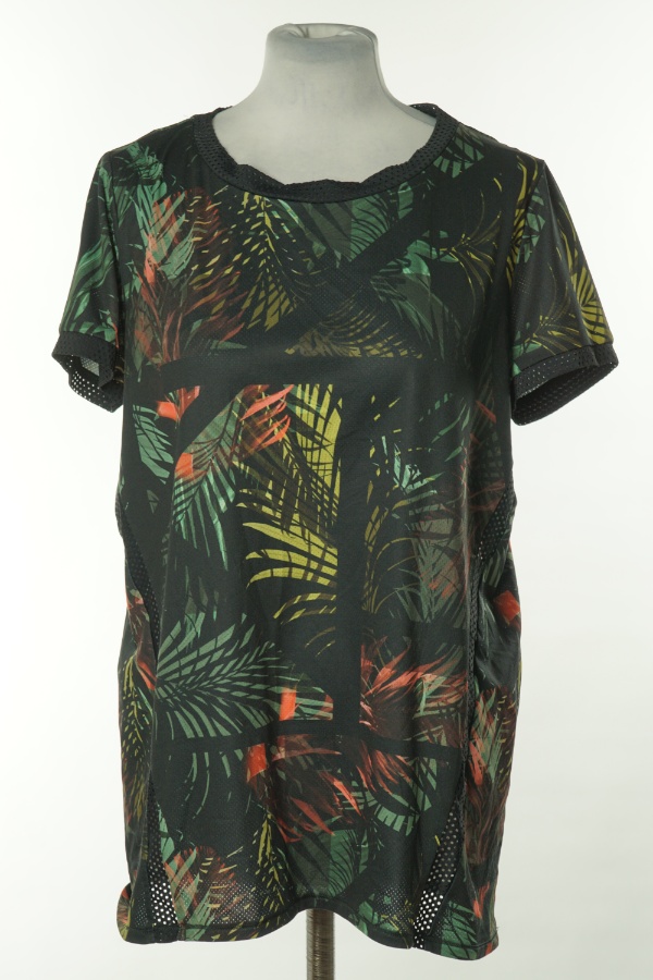 Koszulka czarna liściasta - NXSPORT zdjęcie 1