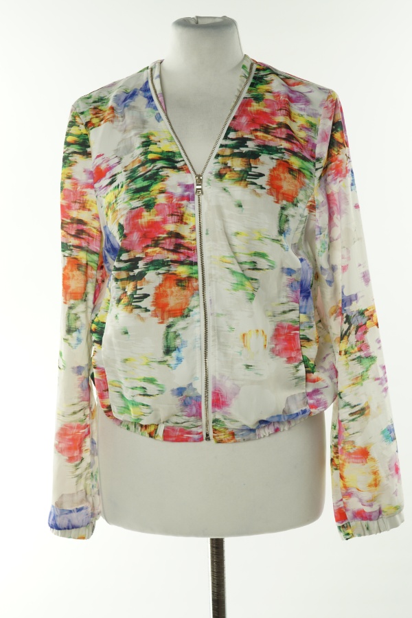 Bluza cienka biała w kolorowe wzory, H&M - H&M zdjęcie 1