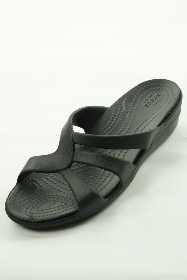 Klapki czarne gumowe Crocs - CROCS zdjęcie 1