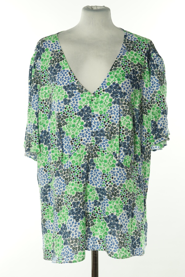 Bluzka biała w niebiesko-zielone kwiatki - GEORGE zdjęcie 1