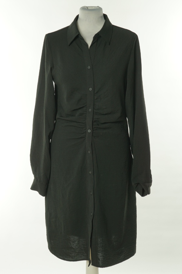 Sukienka czarna koszulowa drapowana - ONLY zdjęcie 1