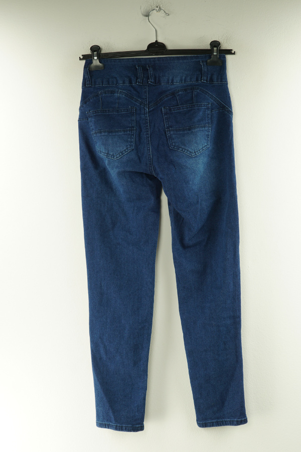 Spodnie jeansowe ciemnoniebieskie  - JEANS zdjęcie 2