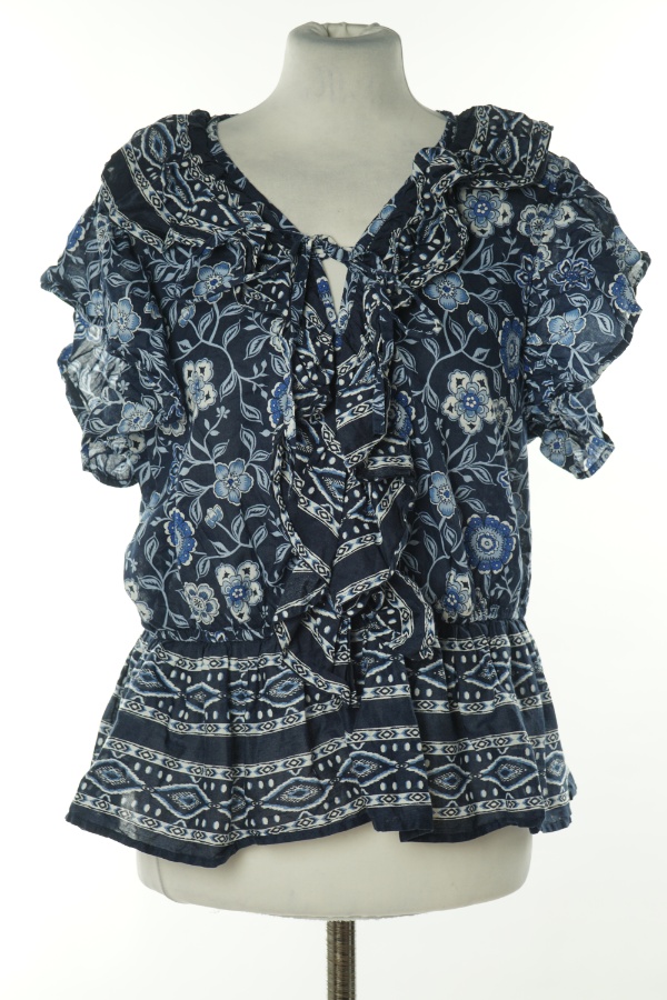 Bluzka granatowa w niebiesko-białe wzory - GEORGE zdjęcie 1