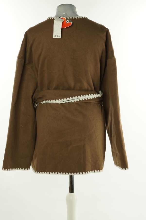 Kardigan brązowy z paskiem - CIDER zdjęcie 2