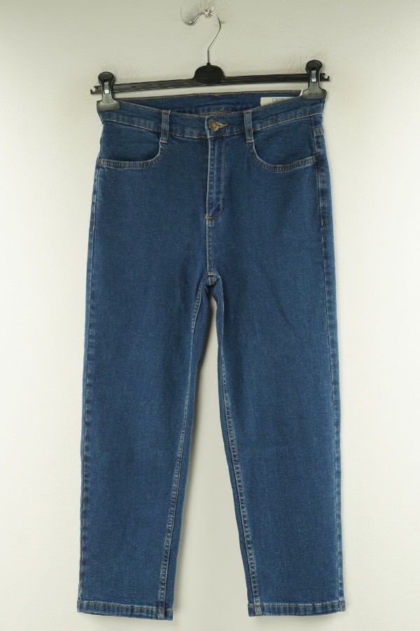 Spodnie niebieskie jeansowe z wysokim stanem - M&S zdjęcie 1