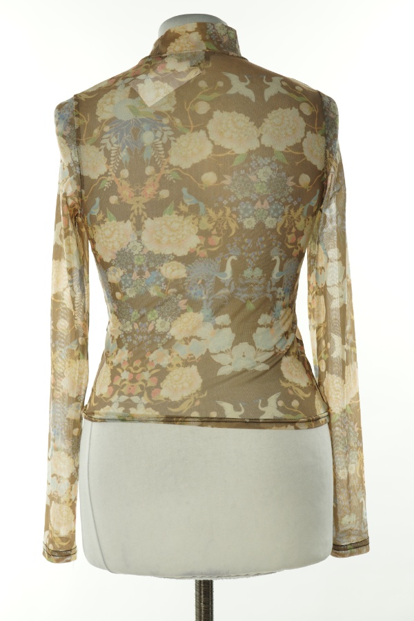 Bluzka brązowa w kwiaty, siateczkowa - RIVER ISLAND zdjęcie 2