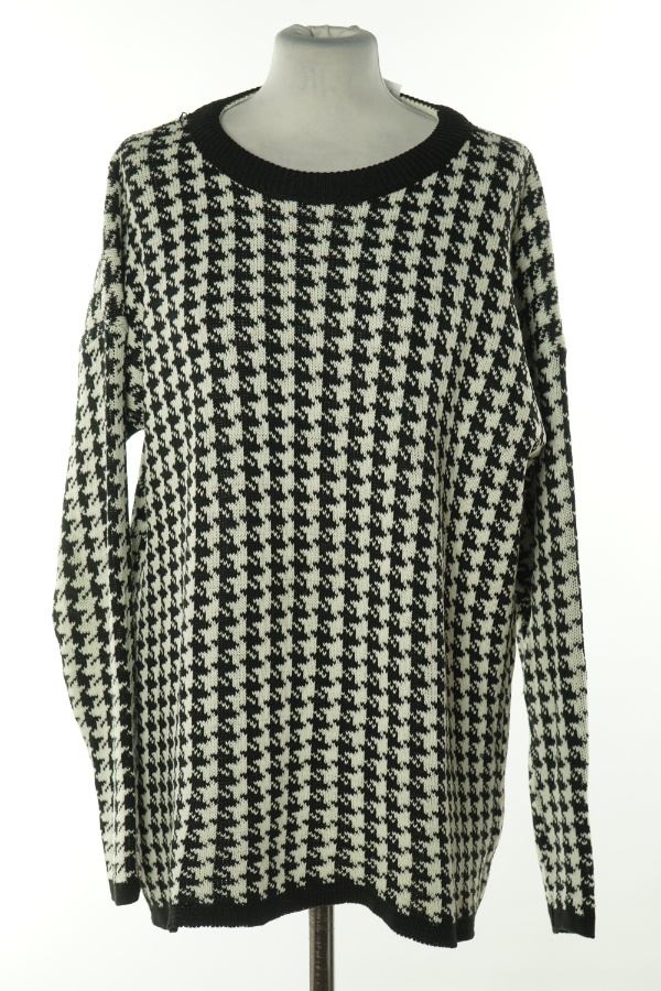Sweter biało-czarny w pepitkę - MIXED FIBRES zdjęcie 1