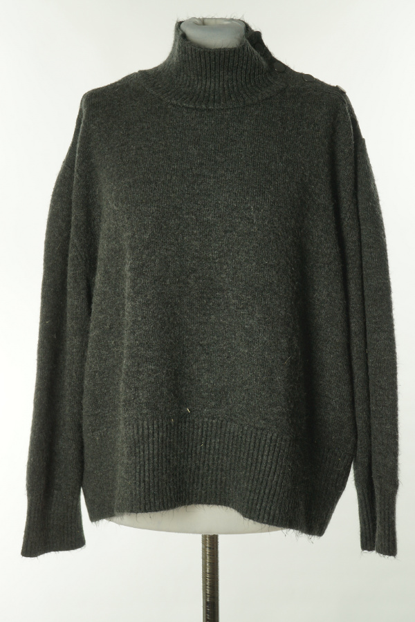 Sweter grafitowy z wyższym kołnierzem - ZARA zdjęcie 1