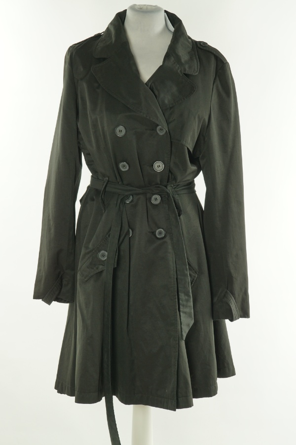 Płaszcz czarny cienki - BRAK METKI Z NAZWĄ PRODUCENTA zdjęcie 1