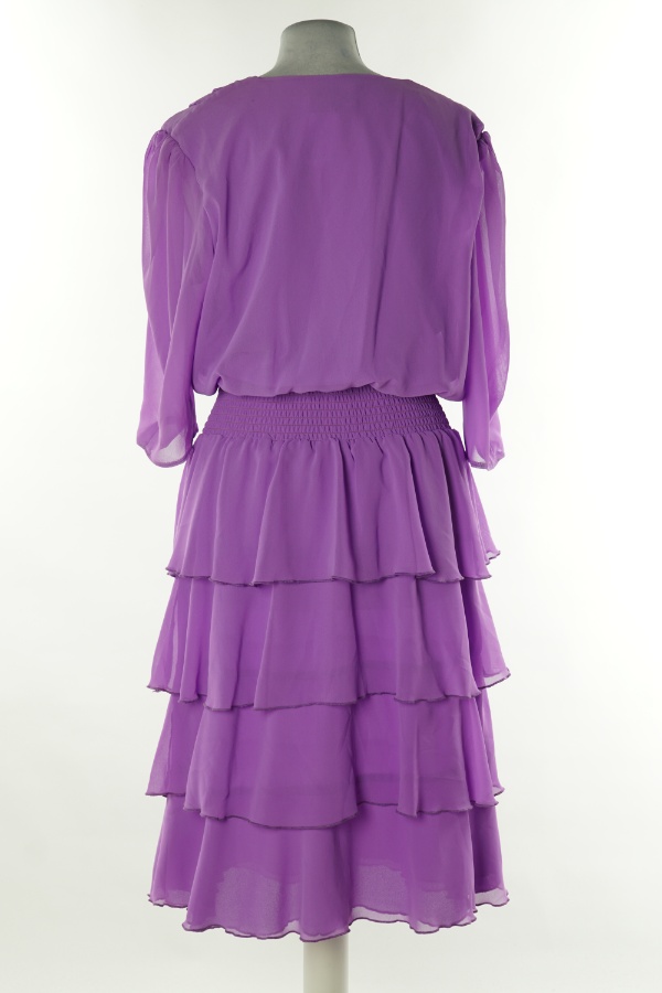 Sukienka fioletowa z falbankami - SHY zdjęcie 2