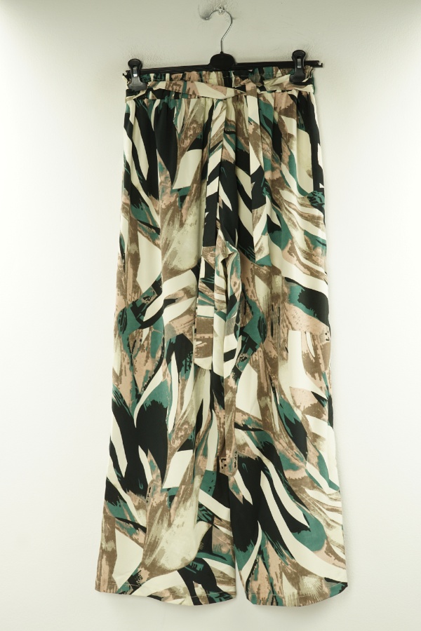 Spodnie z paskiem kolorowe wzory - SHEIN zdjęcie 1