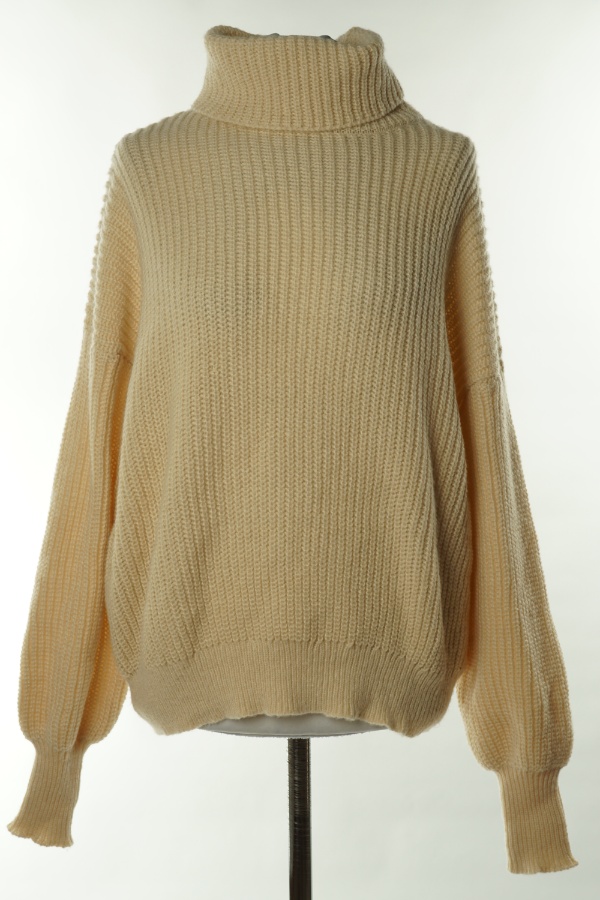 Sweter beżowy golf - SHEIN zdjęcie 1