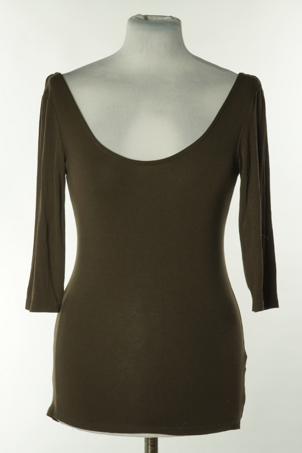 Koszulka brązowa gładka - BERSHKA zdjęcie 1